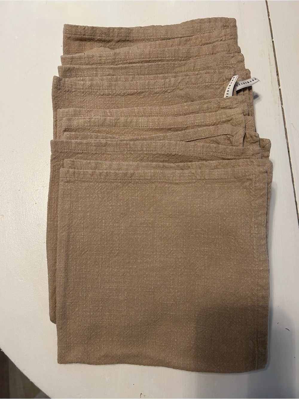 Pottery Barn 8 Cotton Napkins in Warm Taupe